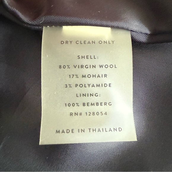 AYR Mohair Wool Houndstooth print‎ White and Navy Coat Size Large - Picture 11 of 11